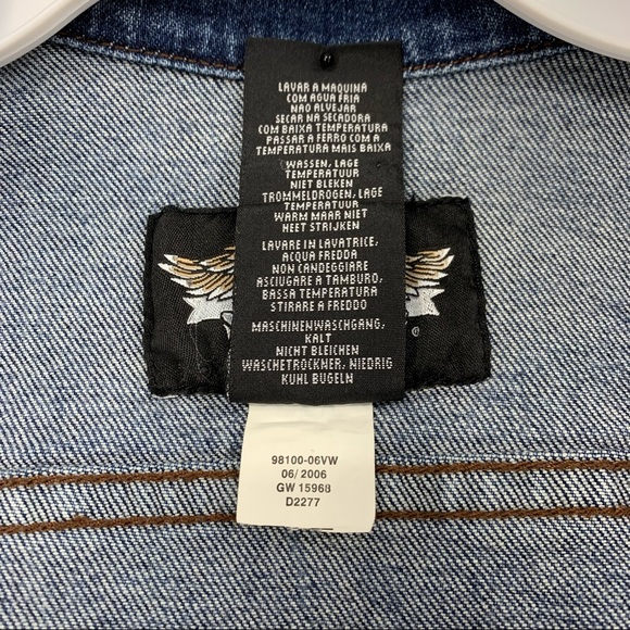 Harley Davidson Embroidered Denim Vest - Picture 15 of 16